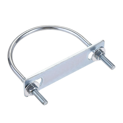 Harfington Round U-Bolt 77mm Inner Width 99mm Length Steel M6 with Nut Plate Washer 1 Set