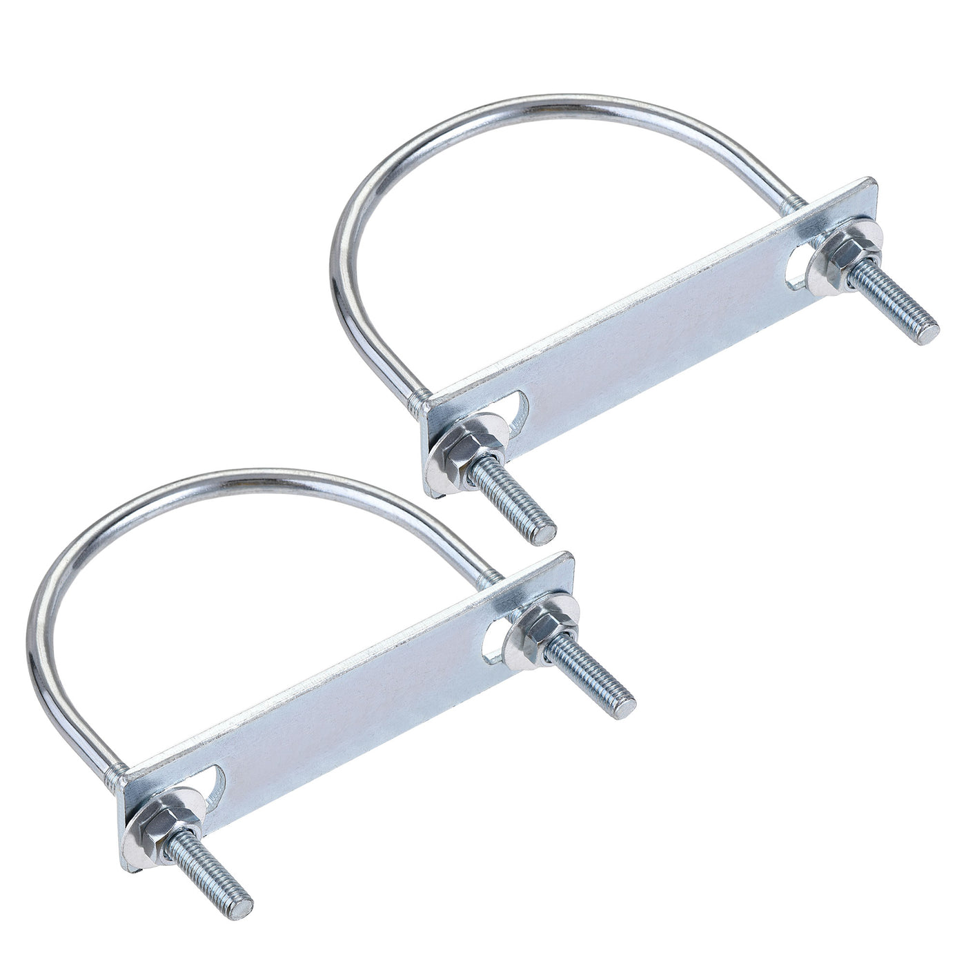 Harfington Round U-Bolt 77mm Inner Width 99mm Length Steel M6 with Nut Plate Washer 2 Sets