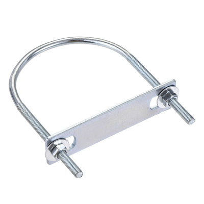 Harfington Round U-Bolt 80mm Inner Width 120mm Length Steel M6 with Nut Plate Washer 1 Set