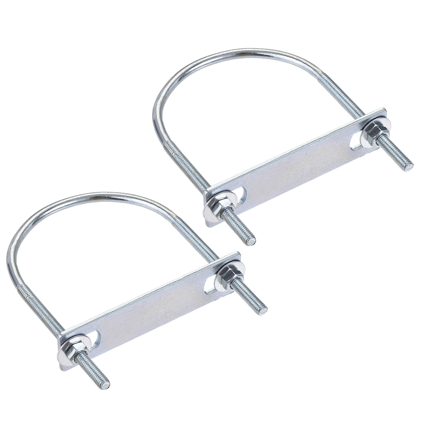 Harfington Round U-Bolt 80mm Inner Width 120mm Length Steel M6 with Nut Plate Washer 2 Sets