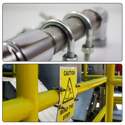 Harfington Round U-Bolt 95mm Inner Width 110mm Length Steel M6 with Nut Plate Washer 1 Set