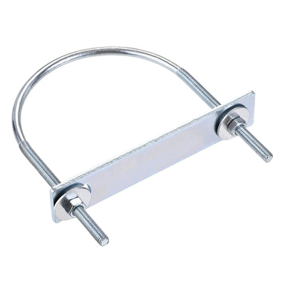 Harfington Round U-Bolt 95mm Inner Width 130mm Length Steel M6 with Nut Plate Washer 1 Set