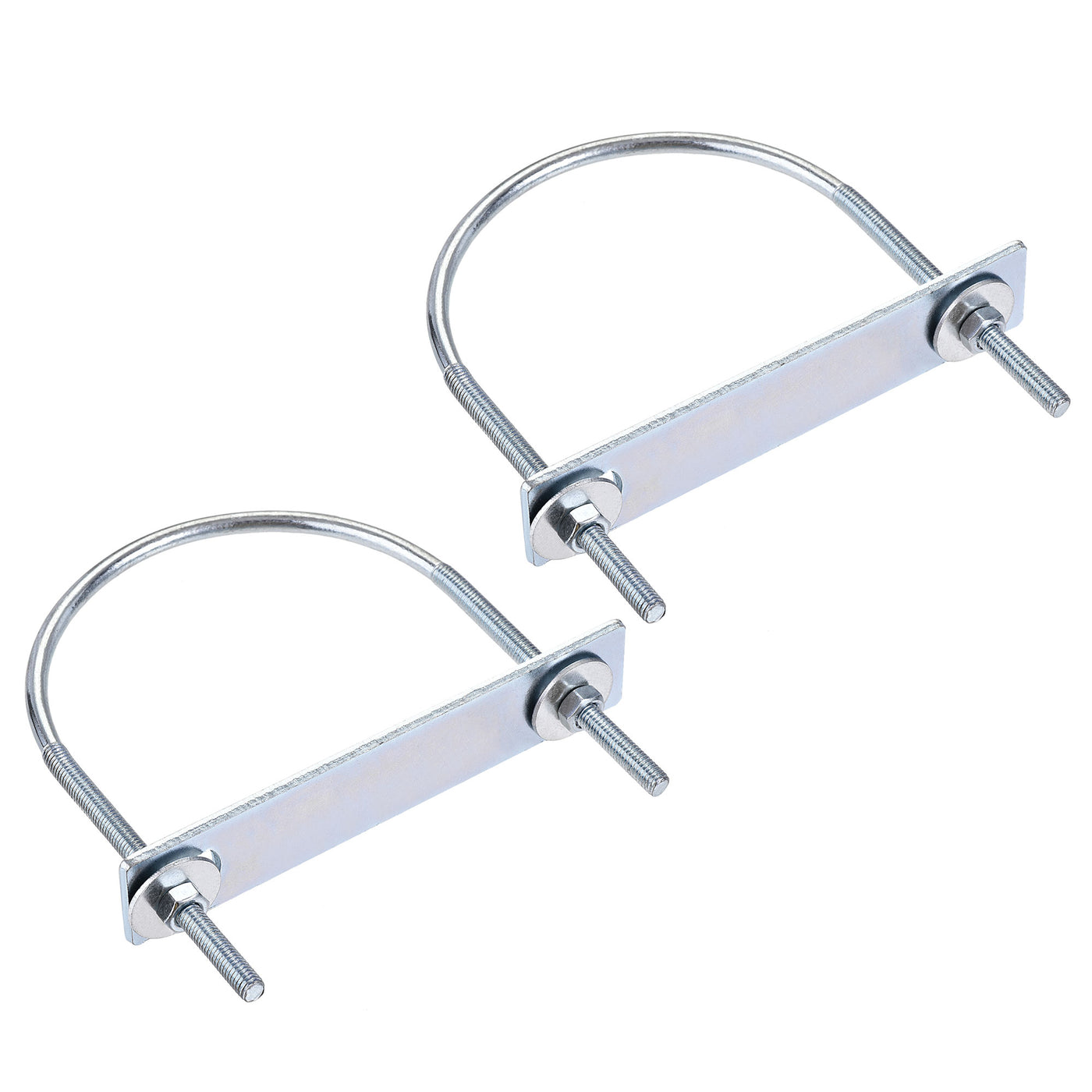 Harfington Round U-Bolt 95mm Inner Width 130mm Length Steel M6 with Nut Plate Washer 2 Sets