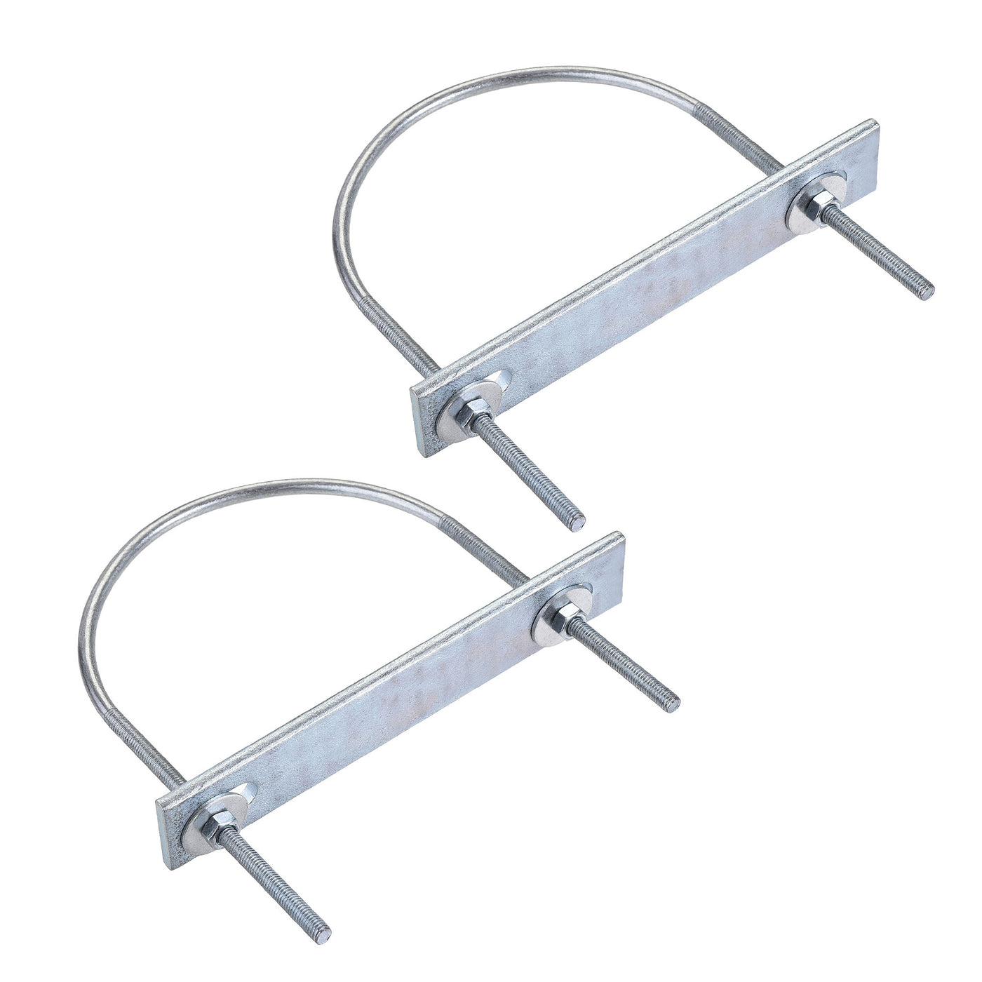 Harfington Round U-Bolt 116mm Inner Width 163mm Long Steel M6 with Nut Plate Washer 2 Sets