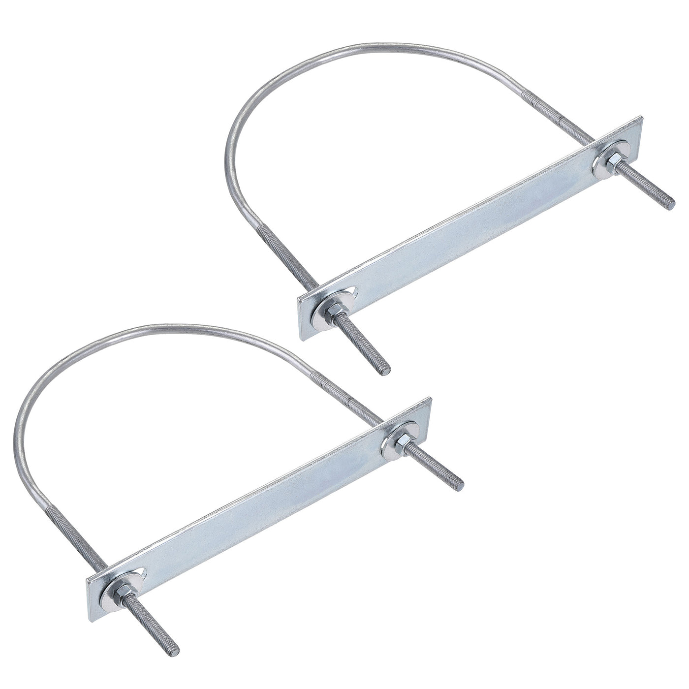 Harfington Round U-Bolt 142mm Inner Width 180mm Long Steel M6 with Nut Plate Washer 2 Sets