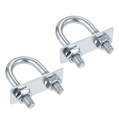 Harfington Round U-Bolt 22mm Inner Width 56mm Length Steel M8 with Nut Plate 2 Sets