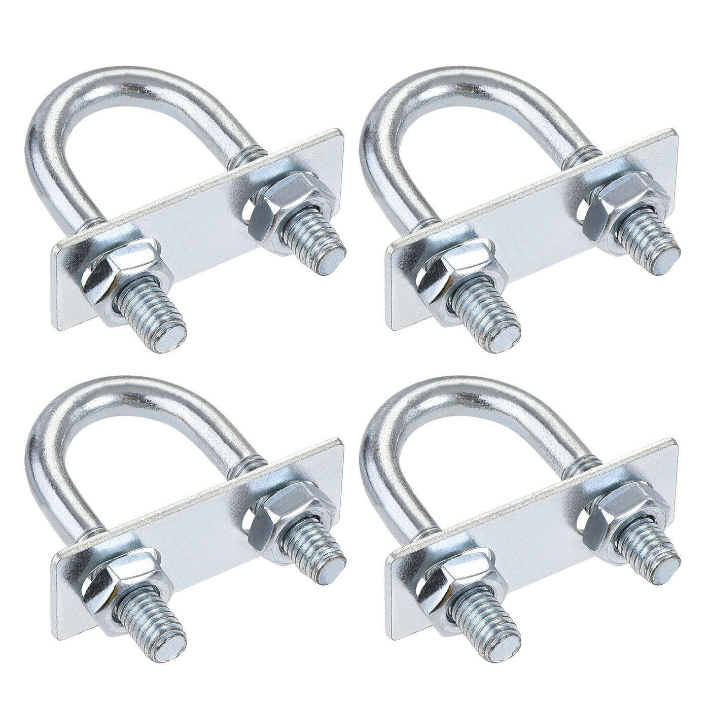 Harfington Round U-Bolt 22mm Inner Width 56mm Length Steel M8 with Nut Plate 4 Sets