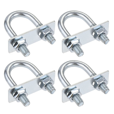 Harfington Round U-Bolt 22mm Inner Width 56mm Length Steel M8 with Nut Plate 4 Sets