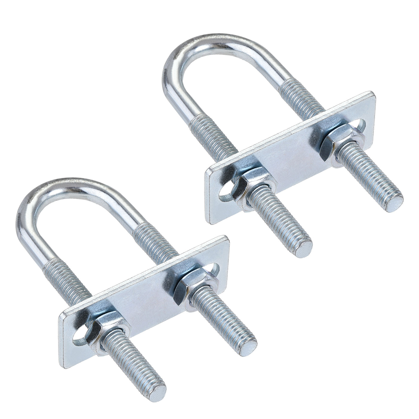 Harfington Round U-Bolt 25mm Inner Width 90mm Length Steel M8 with Nut Plate 2 Sets