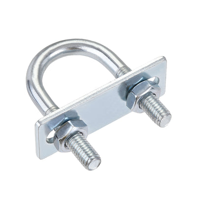 Harfington Round U-Bolt 27mm Inner Width 59mm Length Steel M8 with Nut Plate 1 Set