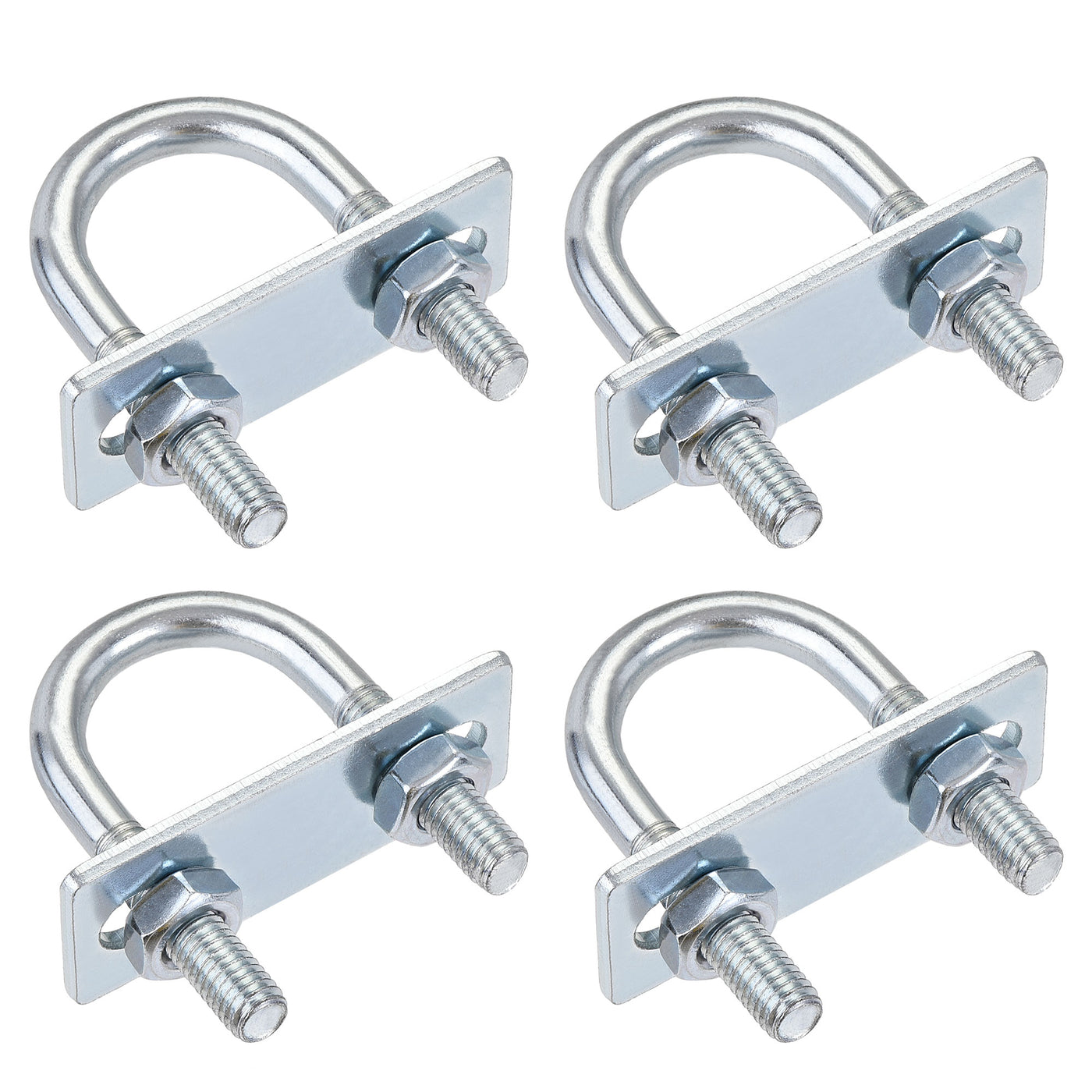 Harfington Round U-Bolt 27mm Inner Width 59mm Length Steel M8 with Nut Plate 4 Sets