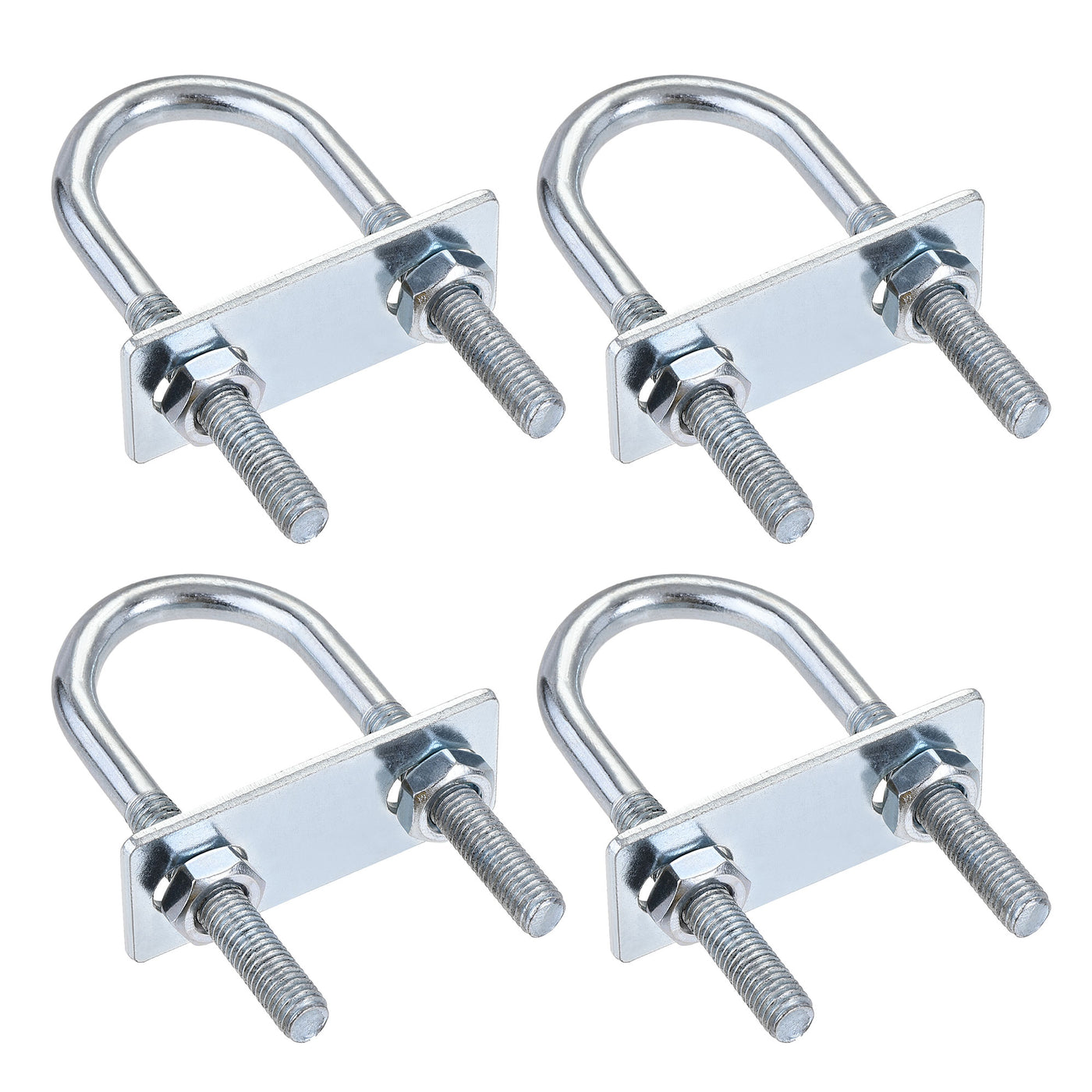 Harfington Round U-Bolt 31mm Inner Width 90mm Length Steel M8 with Nut Plate 4 Set