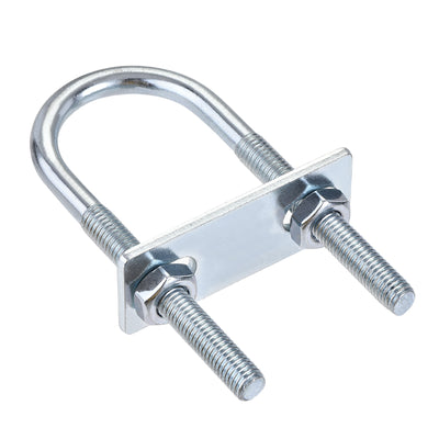 Harfington Round U-Bolt 34mm Inner Width 100mm Length Steel M8 with Nut Plate 1 Set