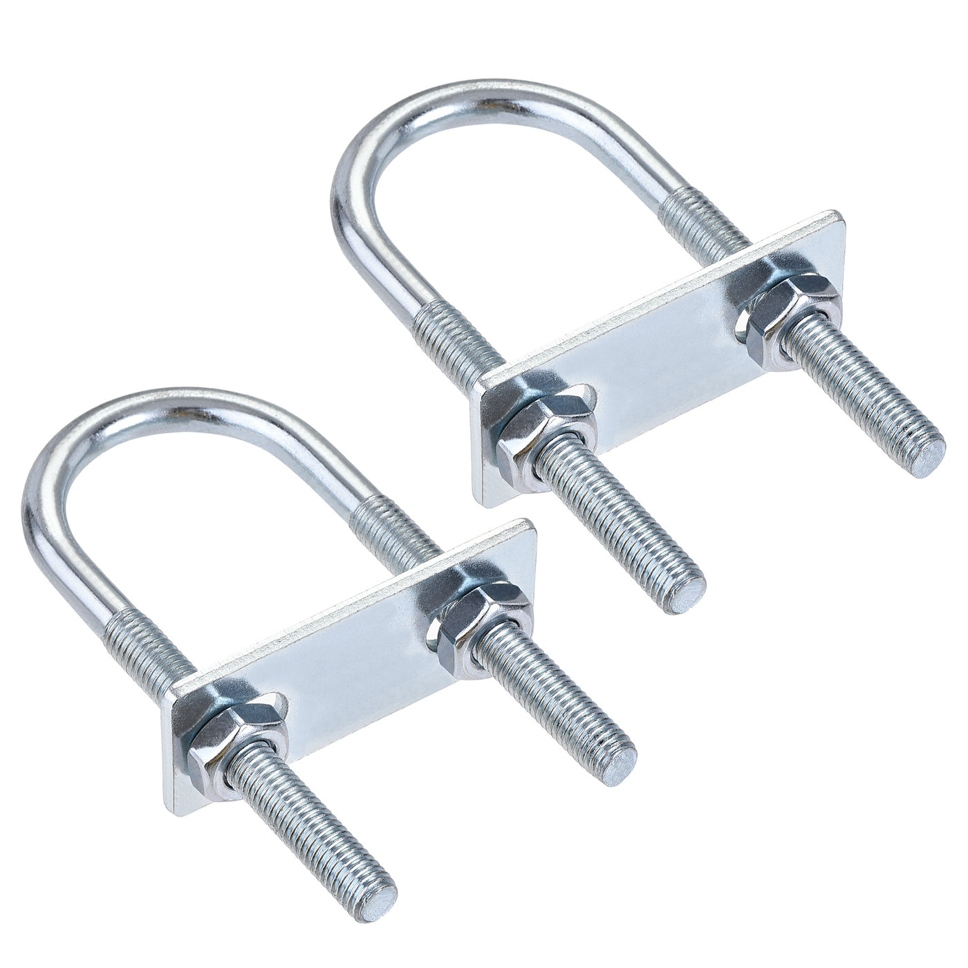 Harfington Round U-Bolt 34mm Inner Width 100mm Length Steel M8 with Nut Plate 2 Sets