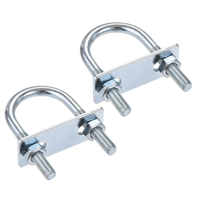 Harfington Round U-Bolt 35mm Inner Width 75mm Length Steel M8 with Nut Plate 2 Sets