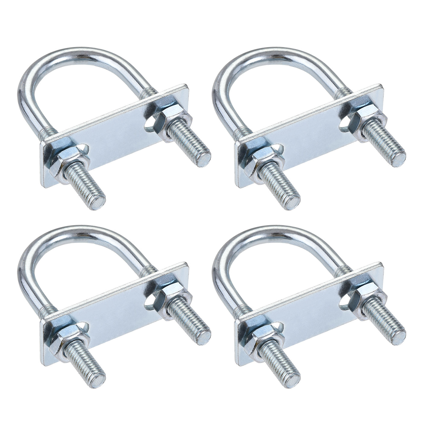 Harfington Round U-Bolt 35mm Inner Width 75mm Length Steel M8 with Nut Plate 4 Sets