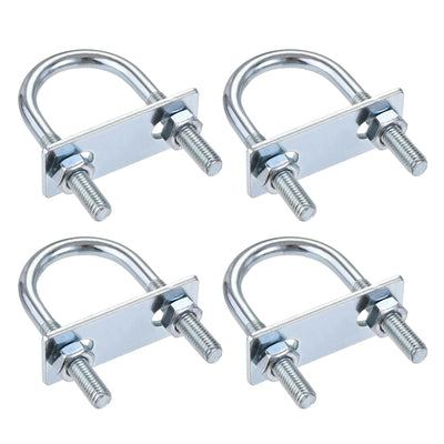 Harfington Round U-Bolt 35mm Inner Width 75mm Length Steel M8 with Nut Plate 4 Sets