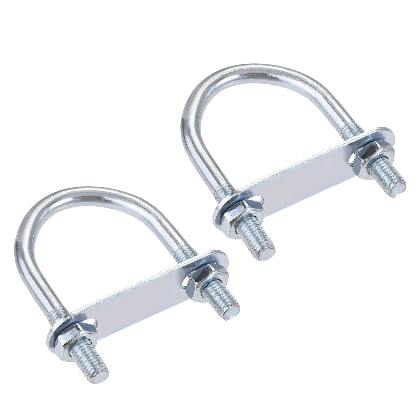 Harfington Round U-Bolt 42mm Inner Width 75mm Length Steel M8 with Nut Plate 2 Sets