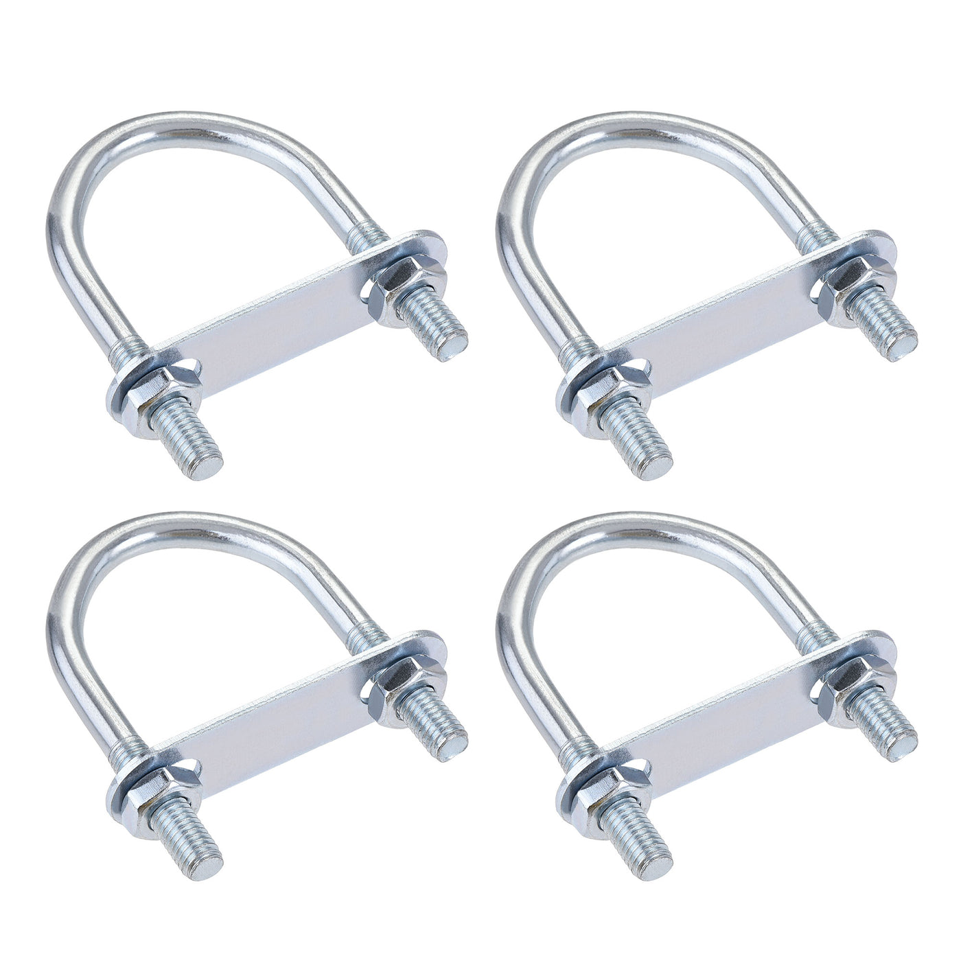 Harfington Round U-Bolt 42mm Inner Width 75mm Length Steel M8 with Nut Plate 4 Sets