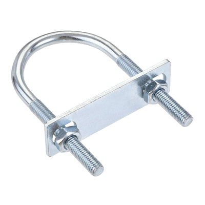 Harfington Round U-Bolt 50mm Inner Width 100mm Length Steel M8 with Nut Plate 1 Set