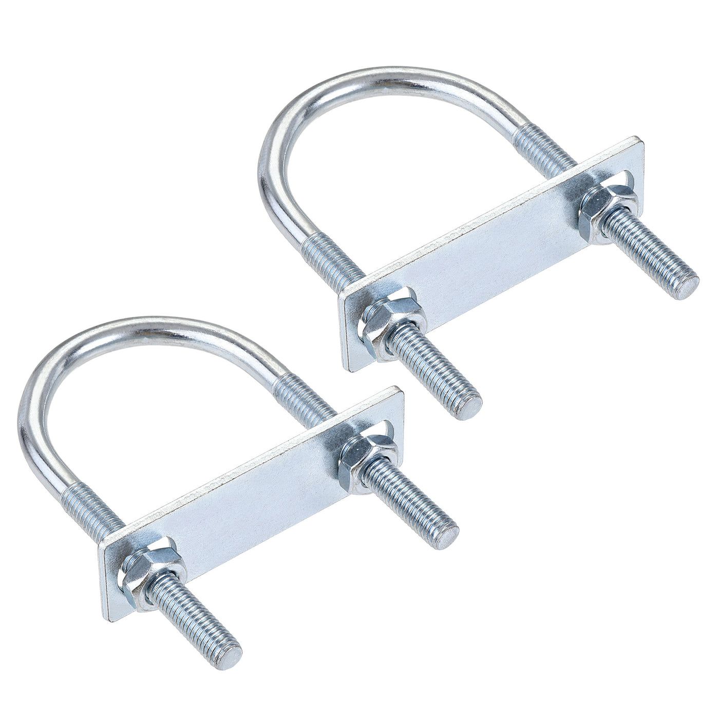 Harfington Round U-Bolt 50mm Inner Width 100mm Length Steel M8 with Nut Plate 2 Sets