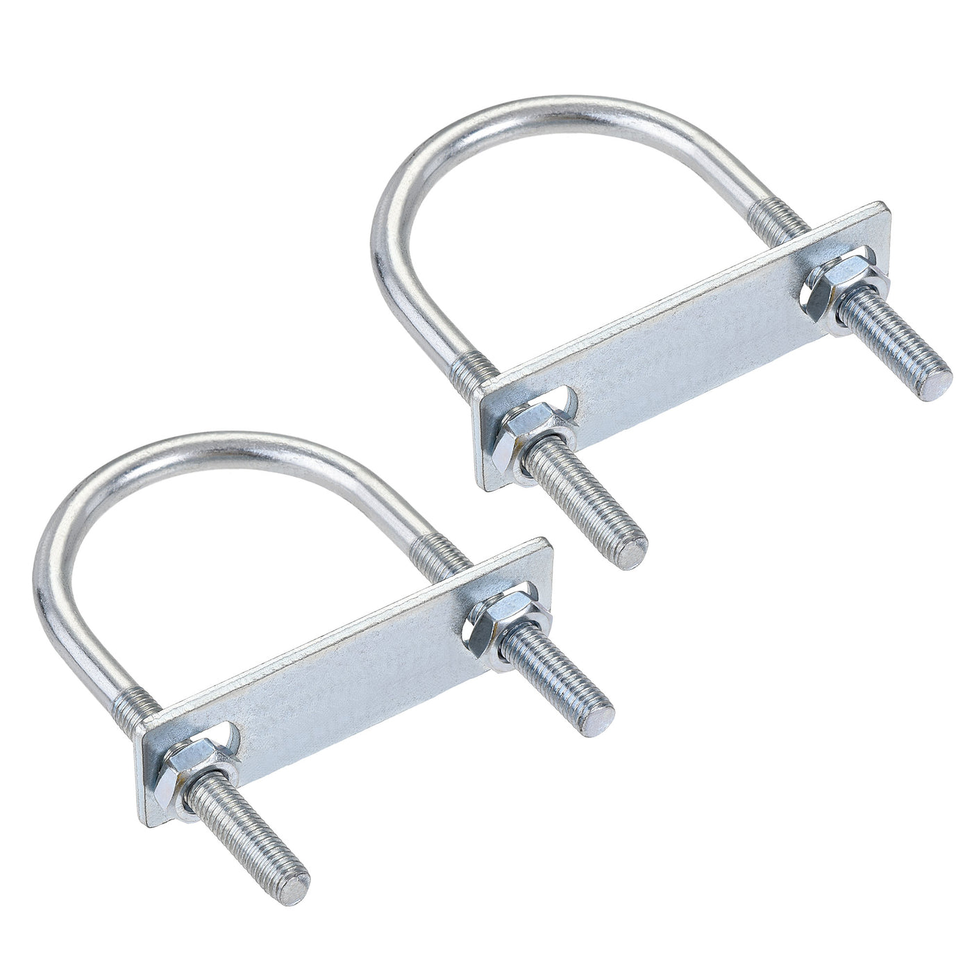 Harfington Round U-Bolt 55mm Inner Width 100mm Length Steel M8 with Nut Plate 2 Sets