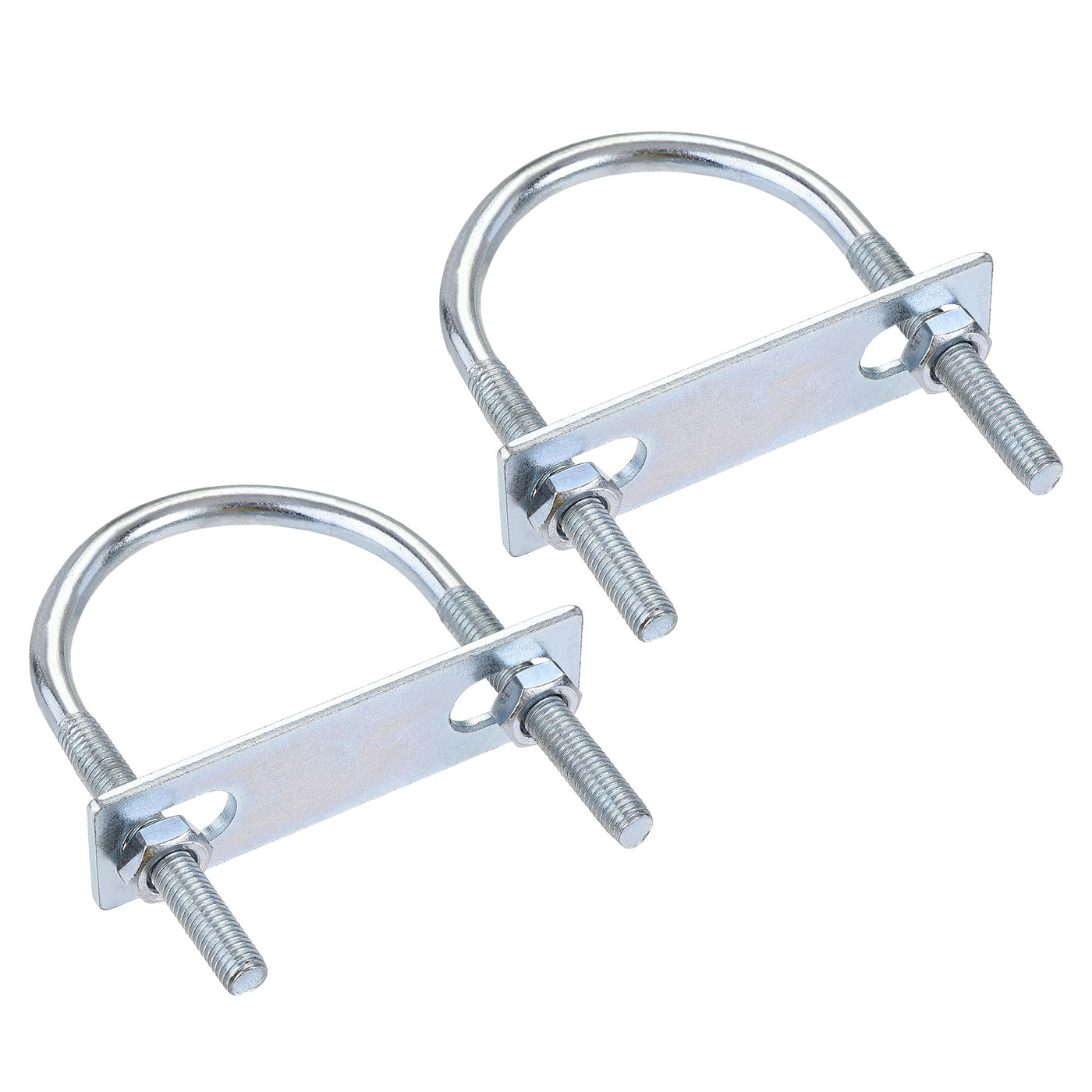 Harfington Round U-Bolt 60mm Inner Width 100mm Length Steel M8 with Nut Plate 2 Sets