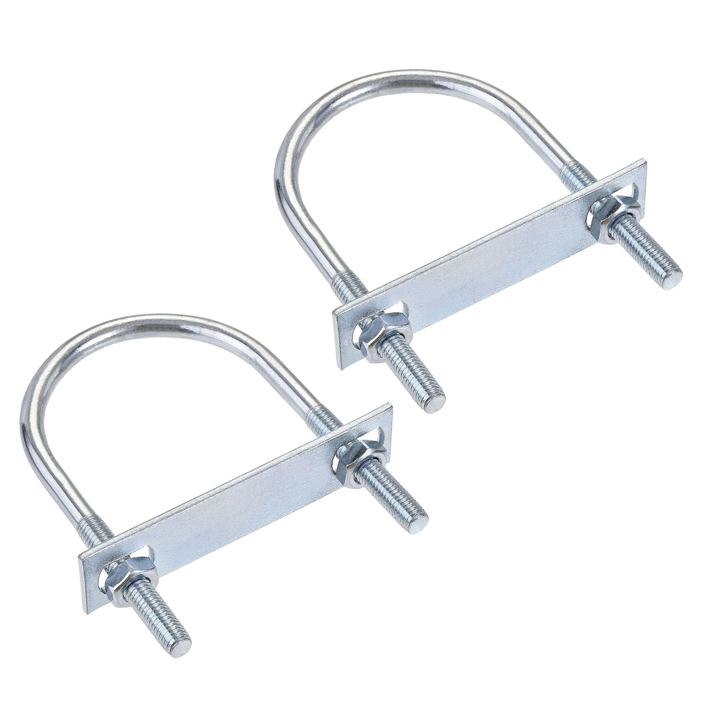 Harfington Round U-Bolt 63mm Inner Width 110mm Length Steel M8 with Nut Plate 2 Sets