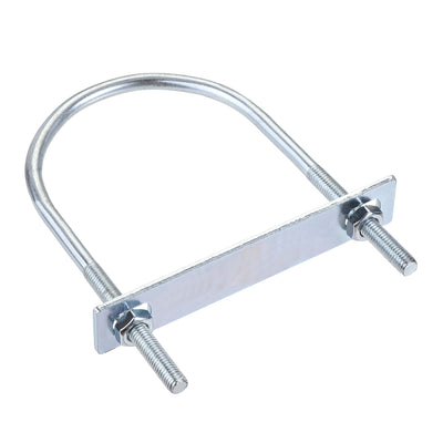 Harfington Round U-Bolt 90mm Inner Width 150mm Length Steel M8 with Nut Plate 1 Set