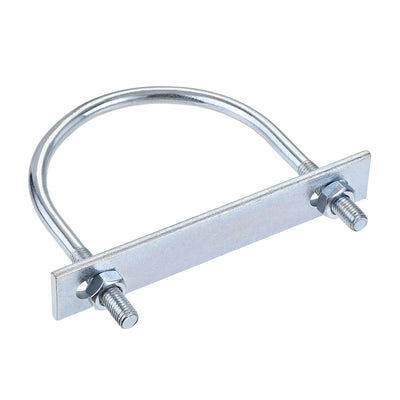 Harfington Round U-Bolt 108mm Inner Width 136mm Length Steel M10 with Nut Plate 1 Set