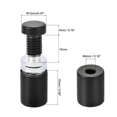 Harfington 1/2" Dia. x 7/8"(12x22mm) Standoff Screws Wall Mount Sign Holders Acrylic Glass Nails with Accessories 12pcs