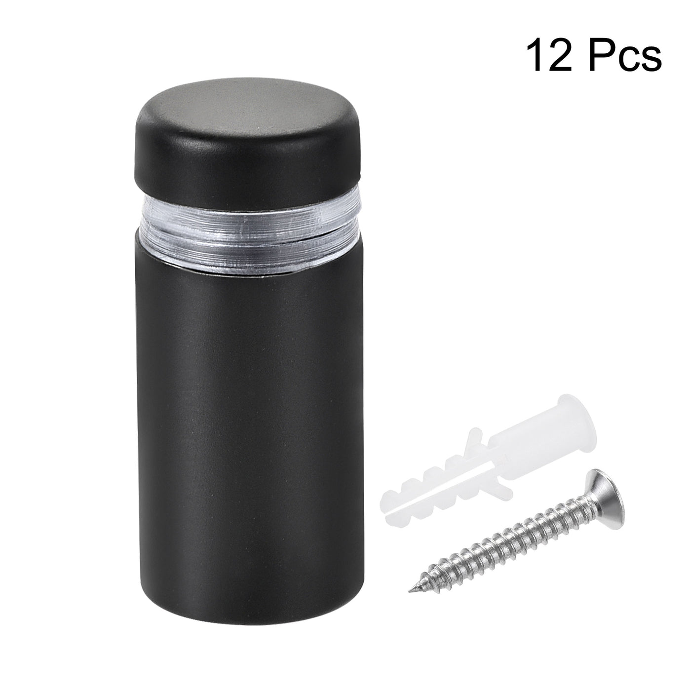 Harfington 1/2" Dia. x 1-1/16"(12x27mm) Standoff Screws Wall Mount Sign Holders Acrylic Glass Nails with Accessories 12pcs