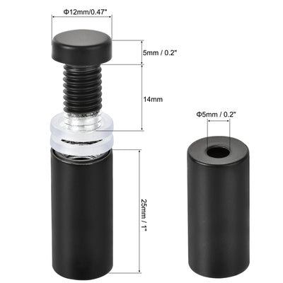 Harfington 1/2" Dia. x 1-5/16"(12x33mm) Standoff Screws Wall Mount Sign Holders Acrylic Glass Nails with Accessories 10pcs