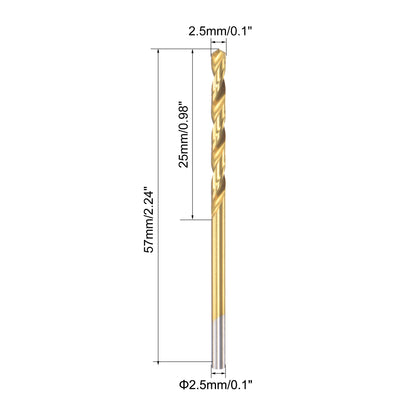 Harfington HSS Titanium Coated Straight Shank Twist Drill Bit