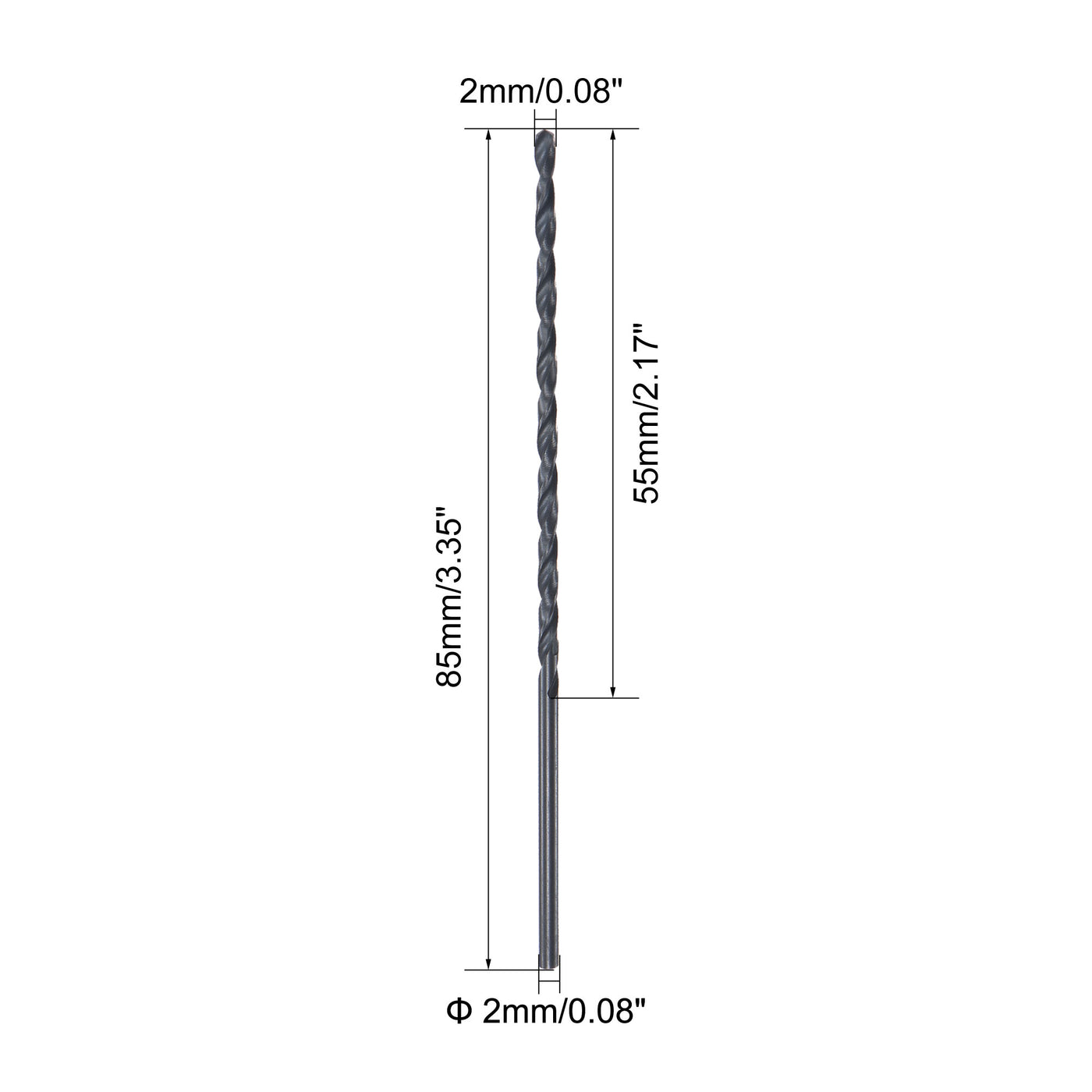 Harfington High Speed Steel Lengthen Straight Shank Twist Drill Bit Fully Ground