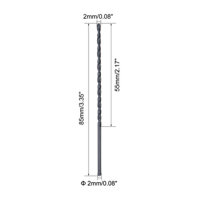Harfington High Speed Steel Lengthen Straight Shank Twist Drill Bit Fully Ground