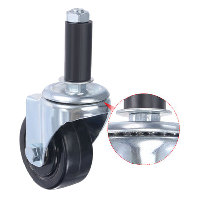 Harfington Swivel Expanding Stem Caster for Kitchen Prep Tables, Rubber