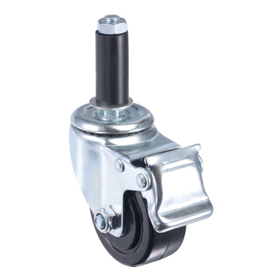 Harfington Swivel Expanding Stem Caster with Brake for Kitchen Prep Tables, Rubber