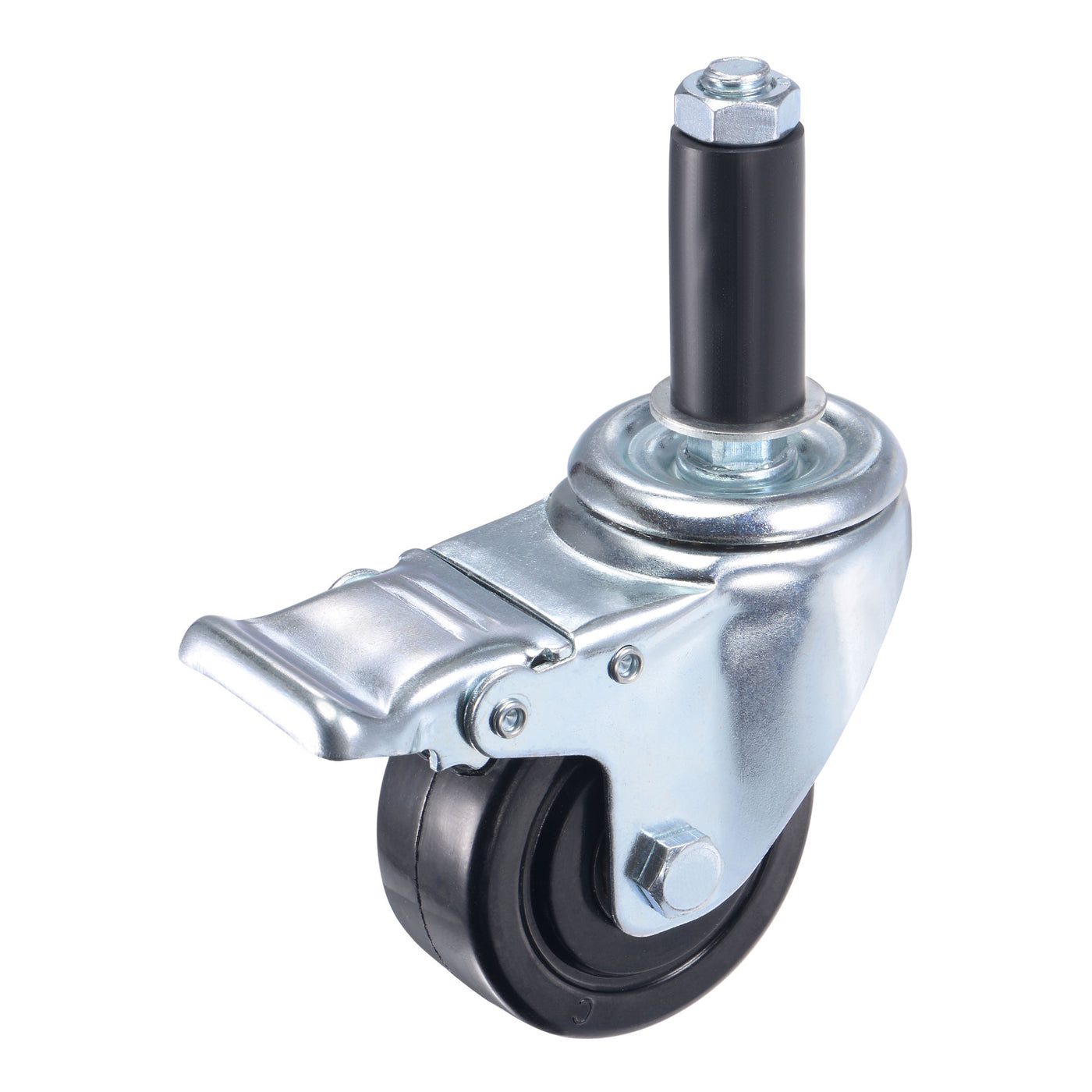 Harfington Swivel Expanding Stem Caster with Brake for Kitchen Prep Tables, Rubber