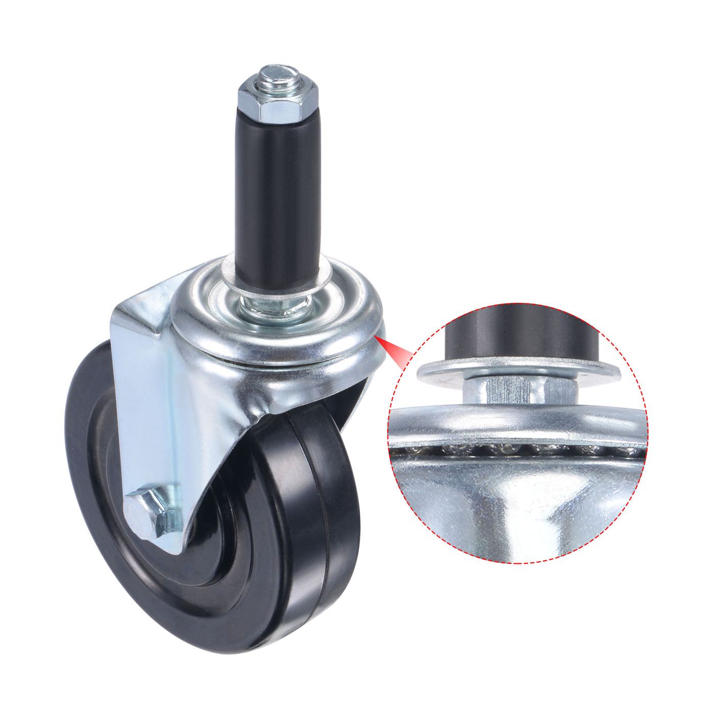 Harfington Swivel Expanding Stem Caster for Kitchen Prep Tables, Rubber