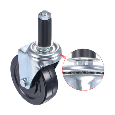 Harfington Swivel Expanding Stem Caster for Kitchen Prep Tables, Rubber