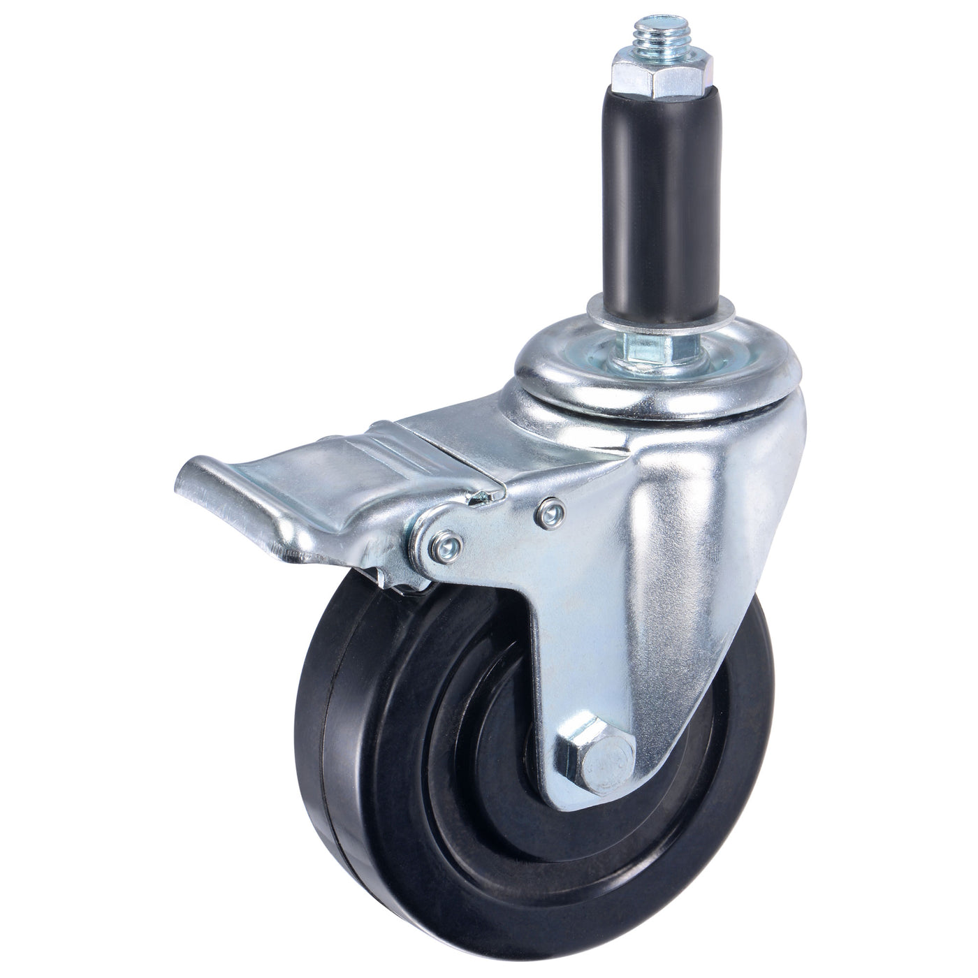 Harfington Swivel Expanding Stem Caster with Brake for Kitchen Prep Tables, Rubber