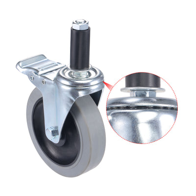 Harfington Swivel Expanding Stem Caster Anti-static with Brake for Kitchen Prep Tables, TPR