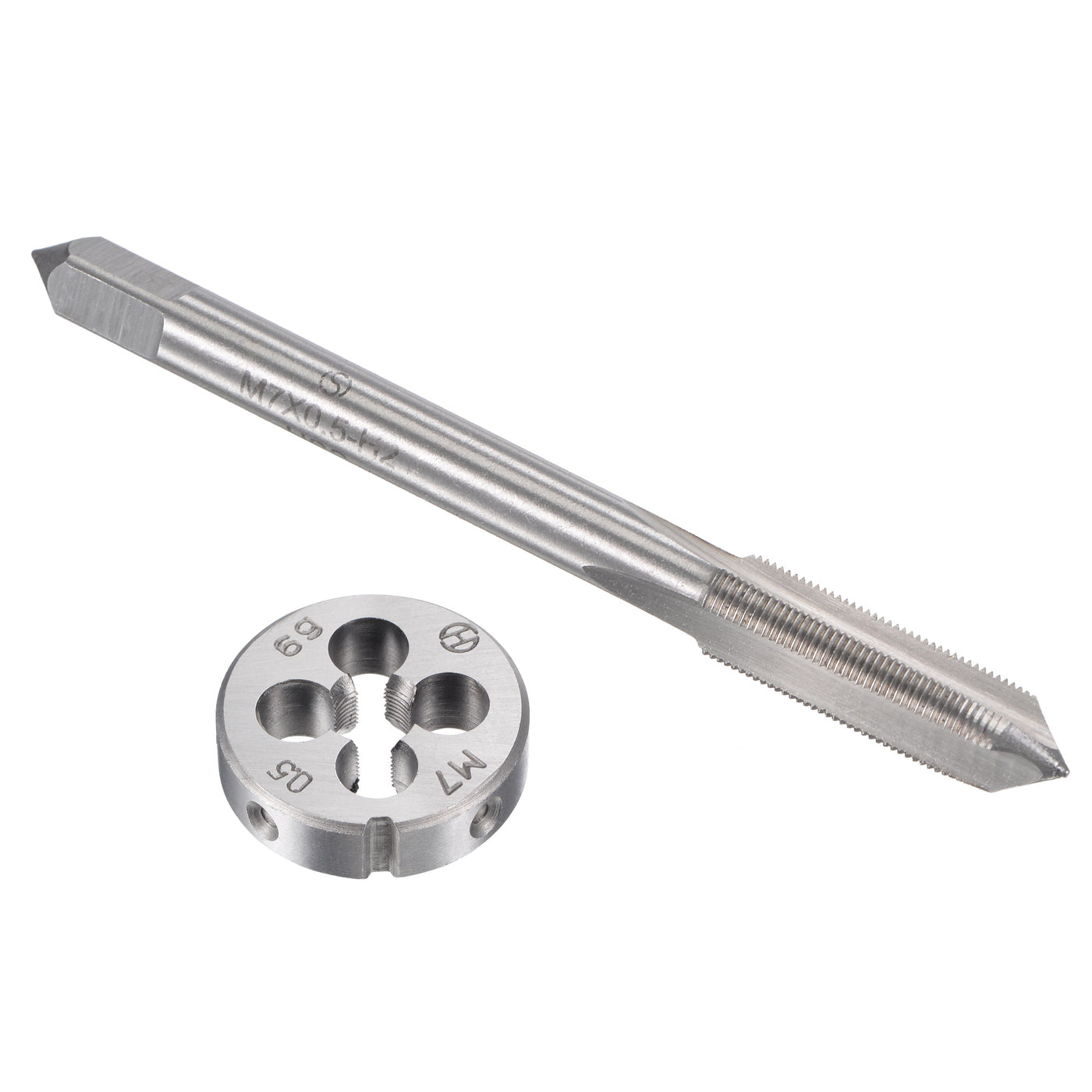Harfington M7 x 0.5mm Metric Tap and Die Set HSS Machine Thread Tap with Round Die