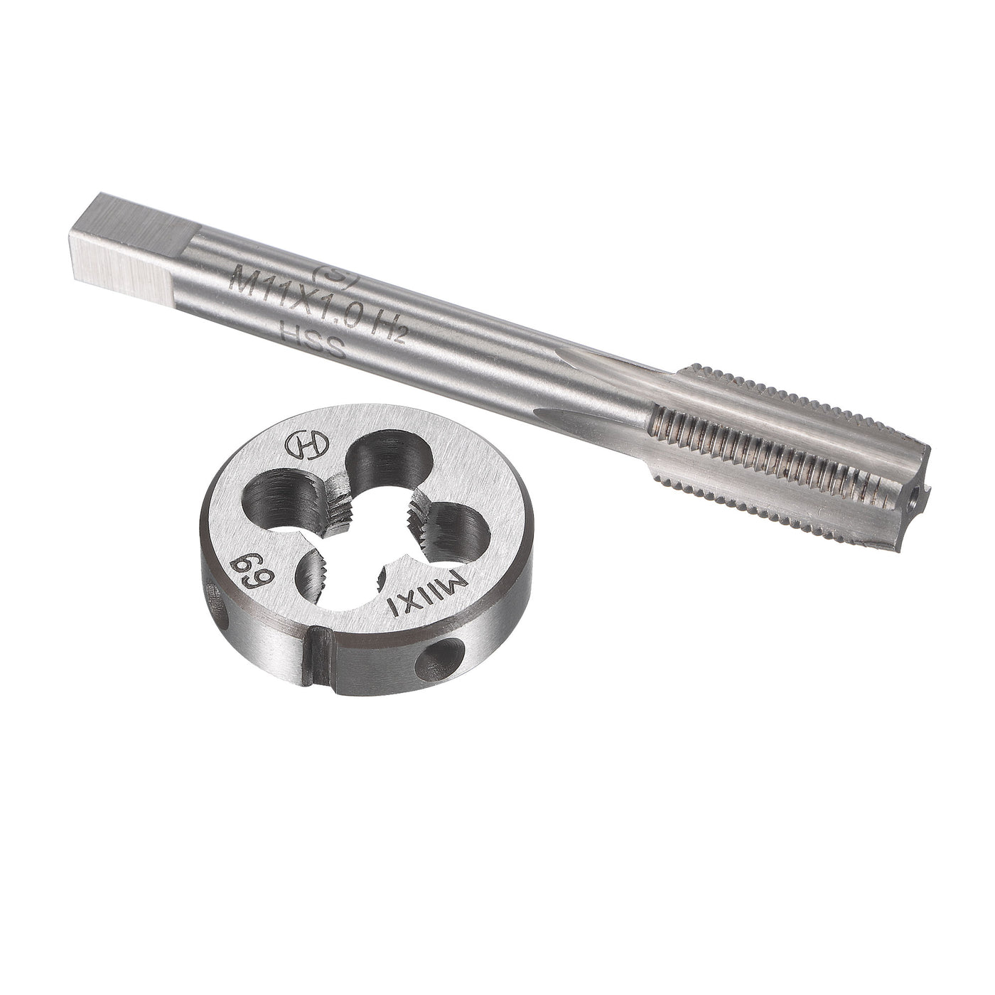 Harfington M11 x 1mm Metric Tap and Die Set HSS Machine Thread Tap with Round Die