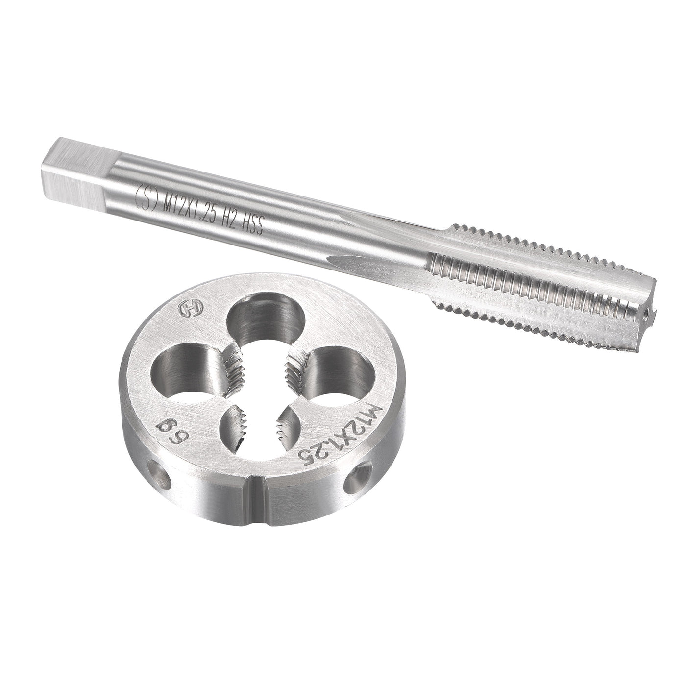 Harfington M12 x 1.25mm Metric Tap and Die Set HSS Machine Thread Tap with Round Die