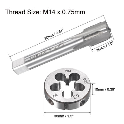 Harfington Metric Tap and Die Set HSS Machine Thread Tap with Round Die