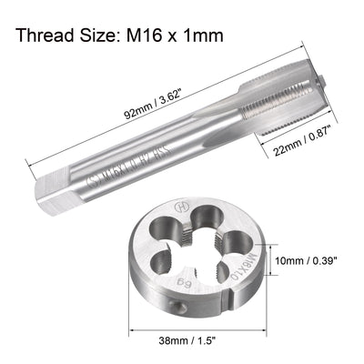 Harfington Metric Tap and Die Set HSS Machine Thread Tap with Round Die
