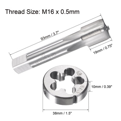 Harfington Metric Tap and Die Set HSS Machine Thread Tap with Round Die