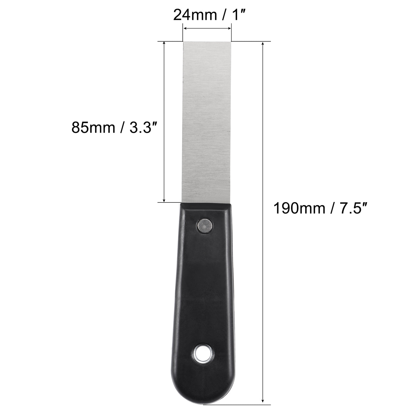 Harfington Putty Scraper 1" Spatula Drywall Repair Spreader Stainless Steel Blade Black Handle 4Pcs